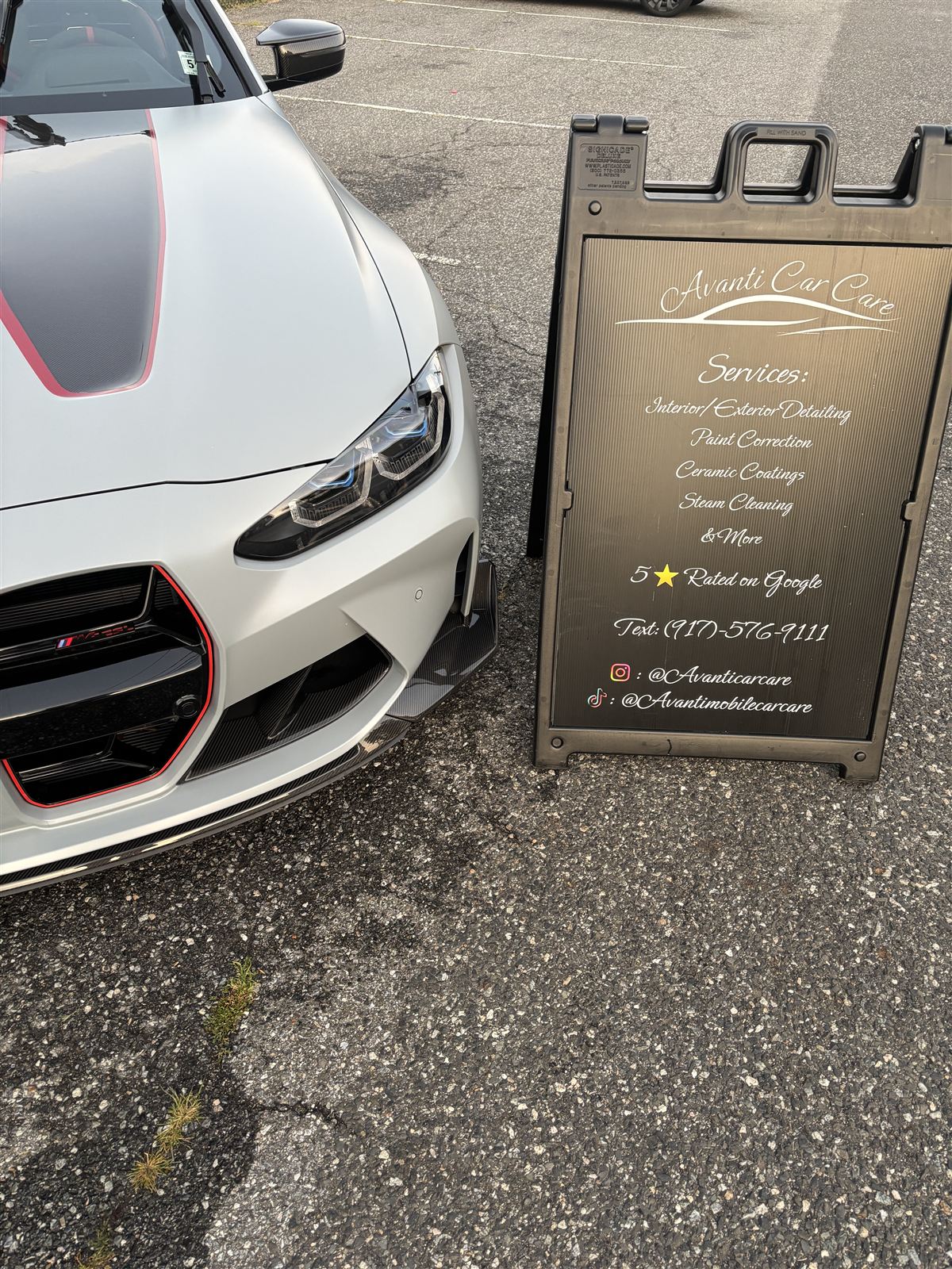 BMW M4 CSL after full detail detailed by Avanti Car Care near Alpine, NJ