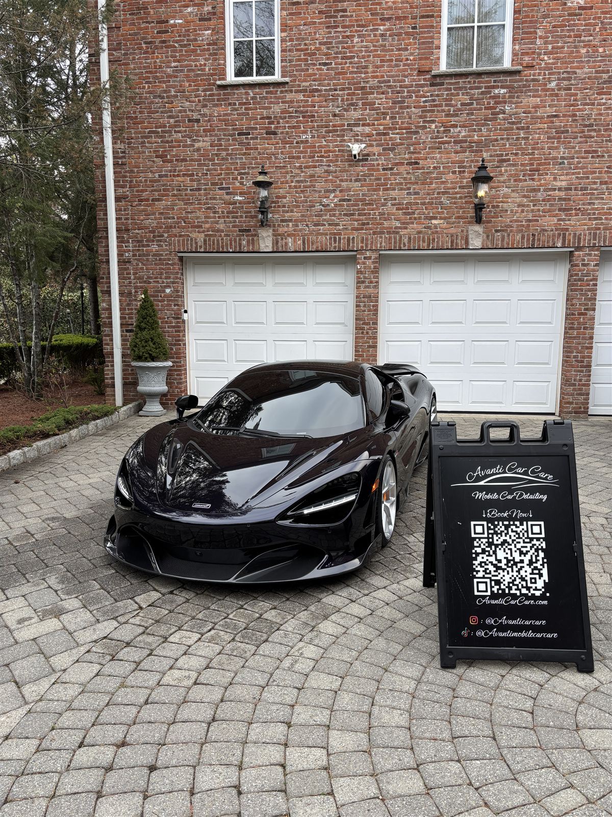 McLaren 720S front three-quarter view detailed by Avanti Car Care near Edgewater, NJ